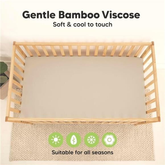 2-Pack Waterproof Baby Crib Sheets for Boys, Girls - 52x28 Viscose - Picture 4 of 14